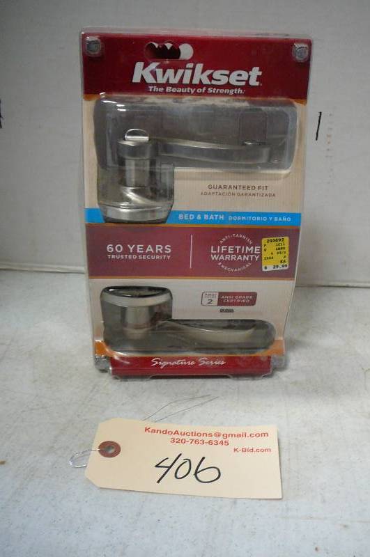lot 406 image: Kwikset Bed & Bath Signature Series