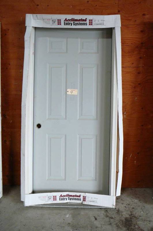 lot 9 image: 36 Steel Door with Jamb
