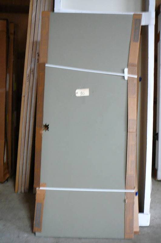 lot 30 image: Falcon White Galvanized Door