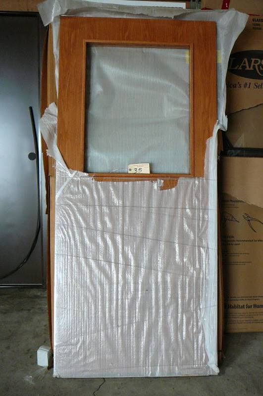 lot 35 image: Oak Install Centered Door with Tempered Glass