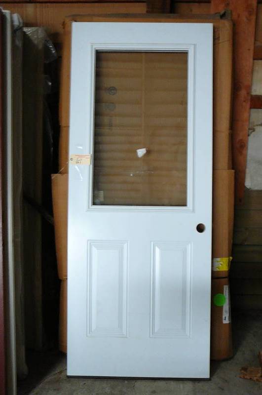 lot 61 image: Steel Entry Door with Glass