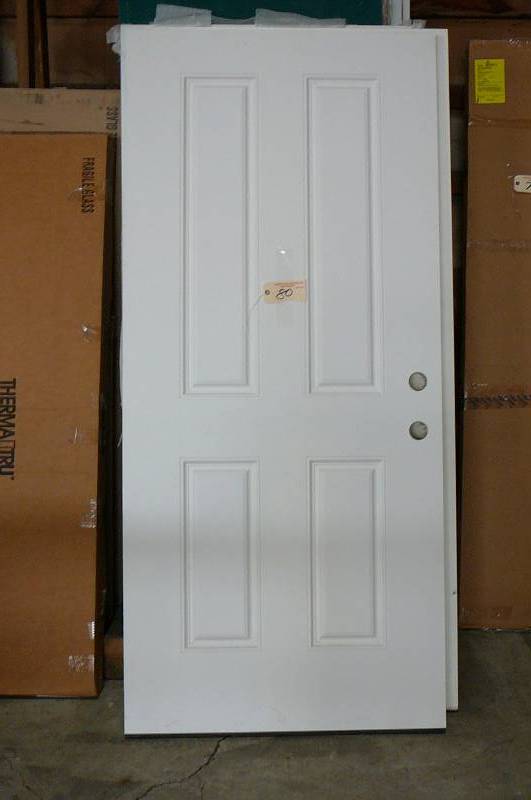 lot 80 image: Wooden 4 Panel Exterior Door