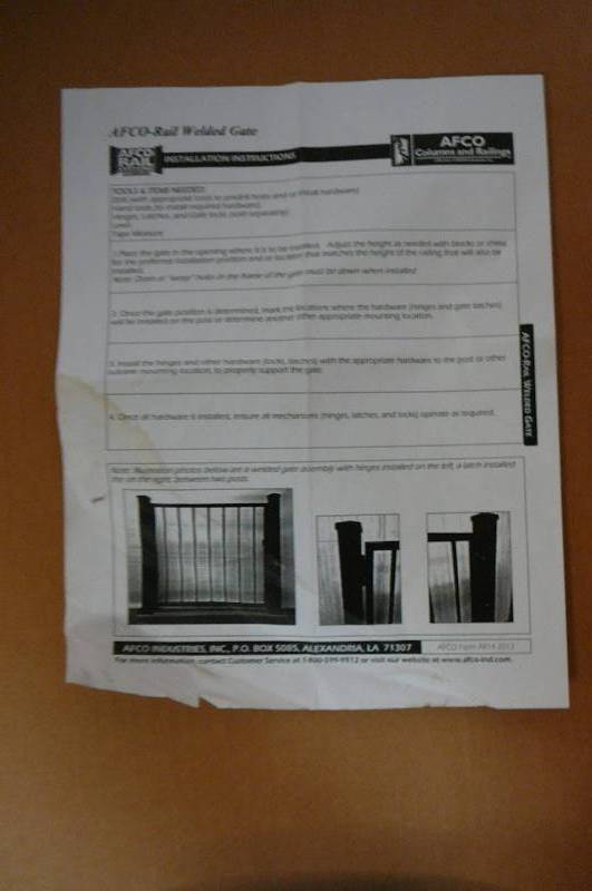 lot 97 image: AFCO Railing Gate Panel