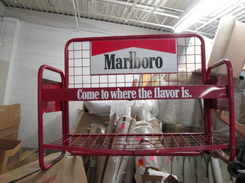 Red Marlboro Metal Bench 55 W x 42H...