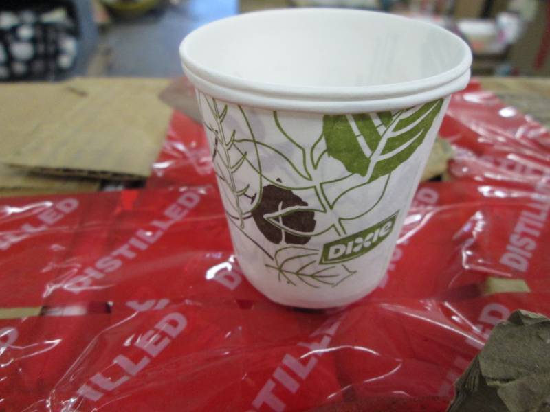 Damaged Case of Dixie 3 oz Waxed pa...