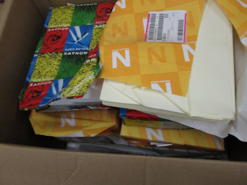 Box of Assorted Reams of Paper- see...
