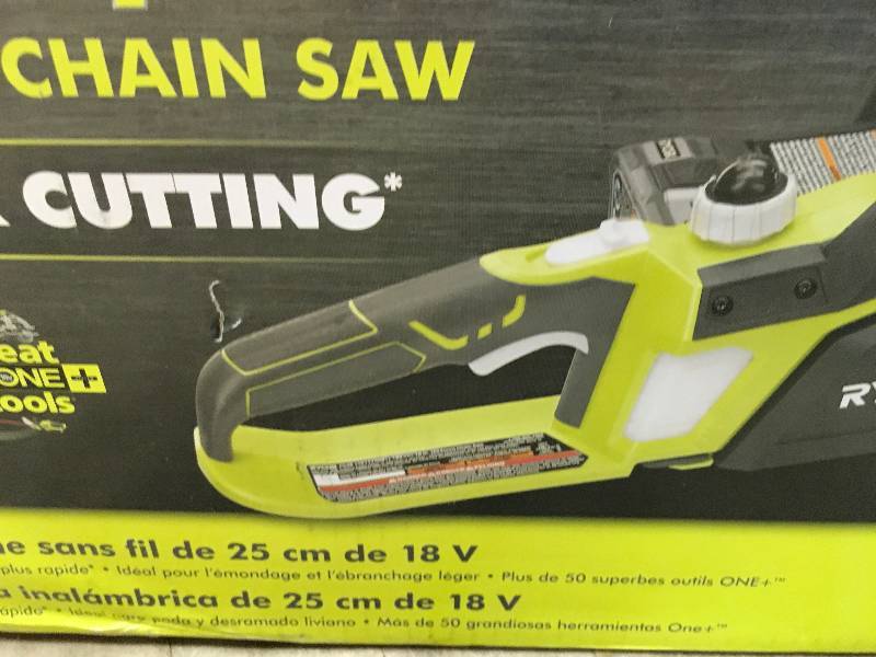 RYOBI ONE Lithium 10 in. 18-Volt Lithium-Ion Cordless Chainsaw - 1.5 Ah Battery and Charger Included in good conditions