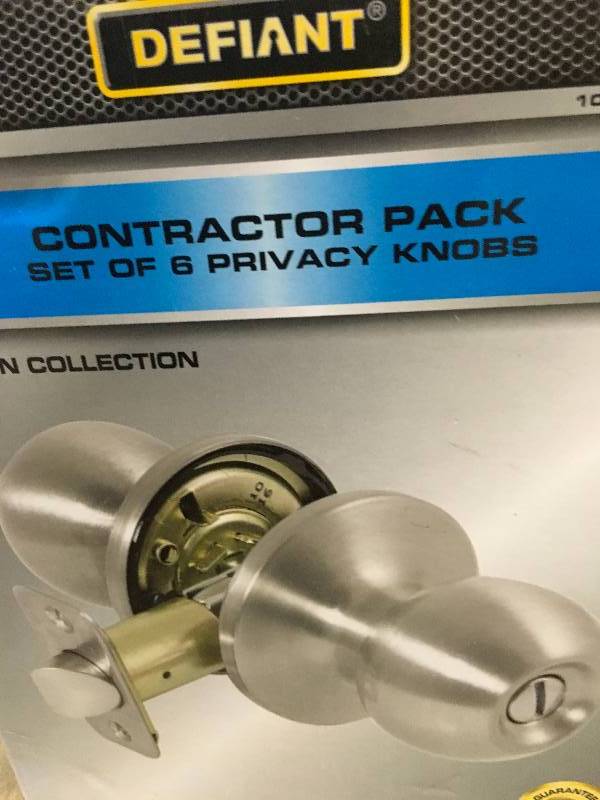Defiant Saturn SS Privacy Knob Contractor Pack (6-Piece) New