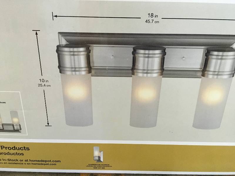 Hampton Bay 3-Light Brushed Nickel Wall Vanity Fixture new