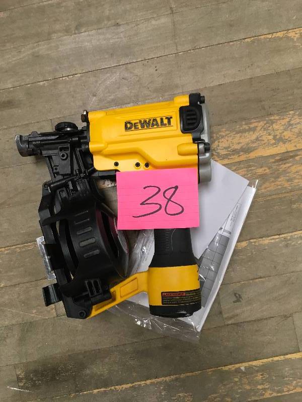 Dewalt Pneumatic 15-Degree Coil Roofing Nailer in working conditions