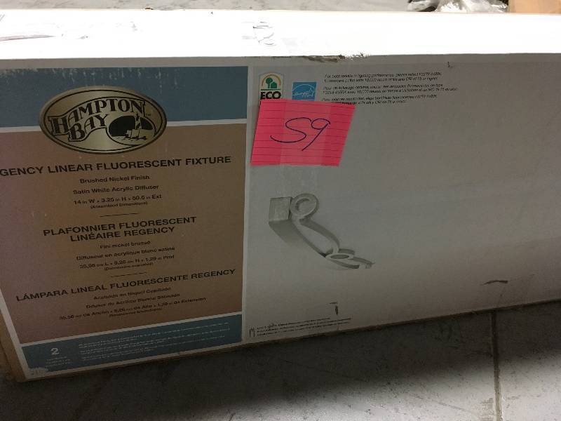 Hampton Bay Regency 4-Light Brushed Nickel T8 Fluorescent Ceiling Light not used