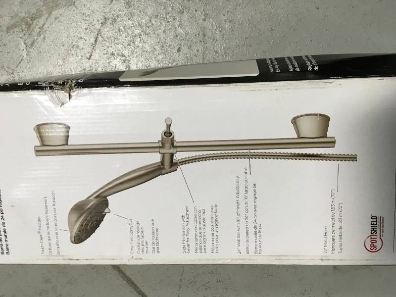 Delta Porter 3-Spray Wall Bar Shower Kit in SpotShield Brushed Nickel in good conditions
