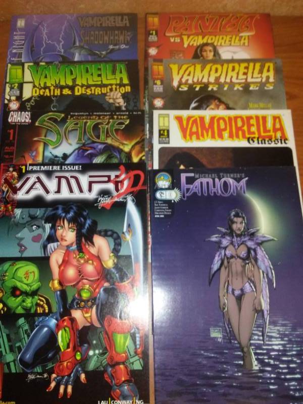 8 comics Vampirella, Fathom, Sage, Vampy