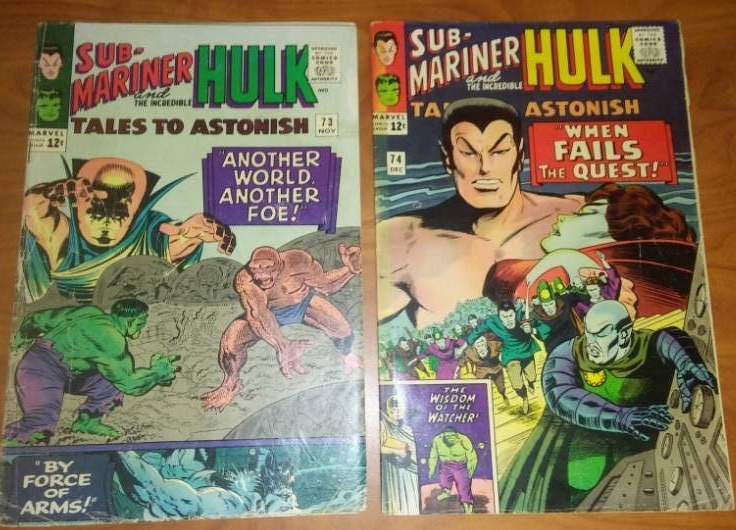 Tales to Astonish Sub-marine and Hulk  No. 74 very good 75 good