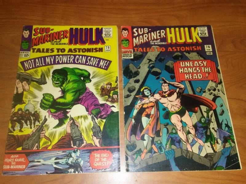 Tales to Astonish Sub-marine and Hulk  No. 75 very good 76 very good