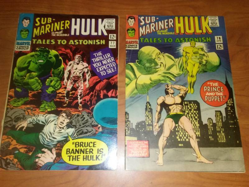 Tales to Astonish Sub-marine and Hulk  No. 77 very good 78 excellent
