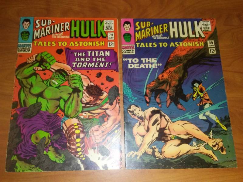 Tales to Astonish Sub-marine and Hulk  No. 79 very good, 80 very good with Iron Man