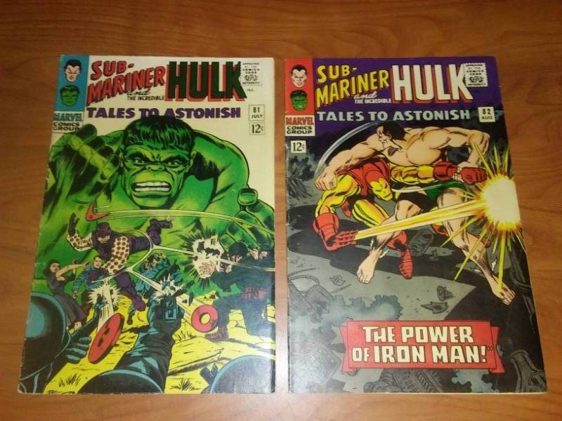 Tales to Astonish Sub-mariner and Hulk  No. 81 very good, 82 very good