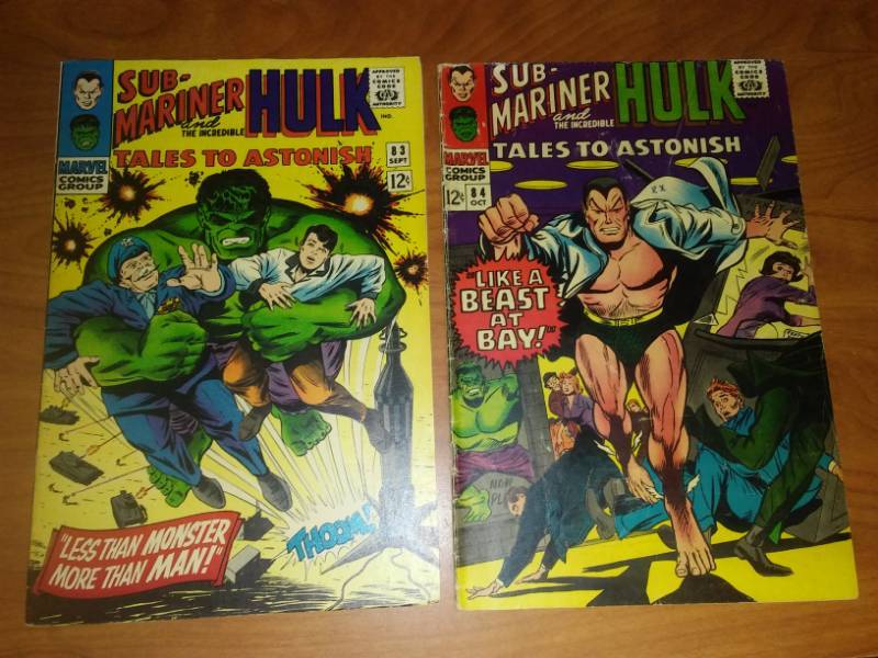 Tales to Astonish Sub-mariner and Hulk  83 excellent to near-mint, No. 84 very good