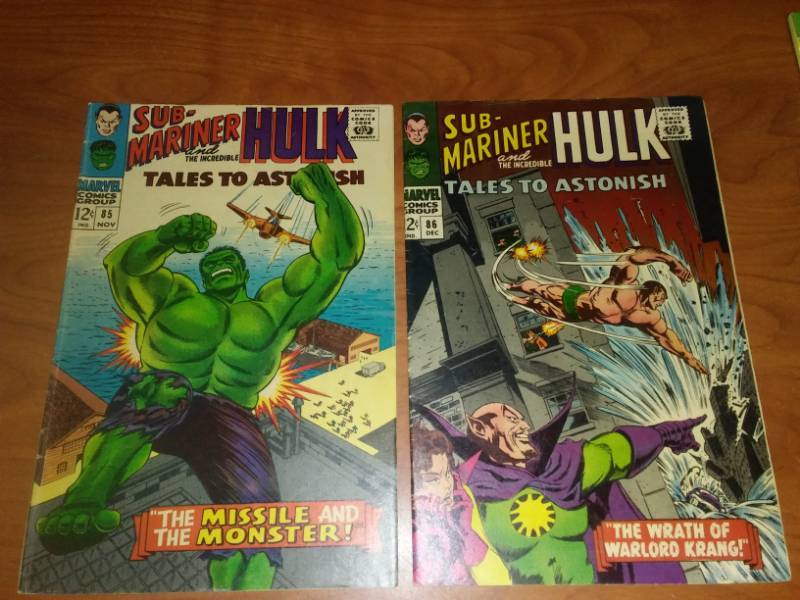 Tales to Astonish Sub-mariner and Hulk  No. 85 Excellent, 86 Excellent