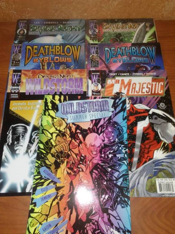 7 Wildstorm Comics, Divine Right, Deathblows, Wildstorm and Mr. Majestic