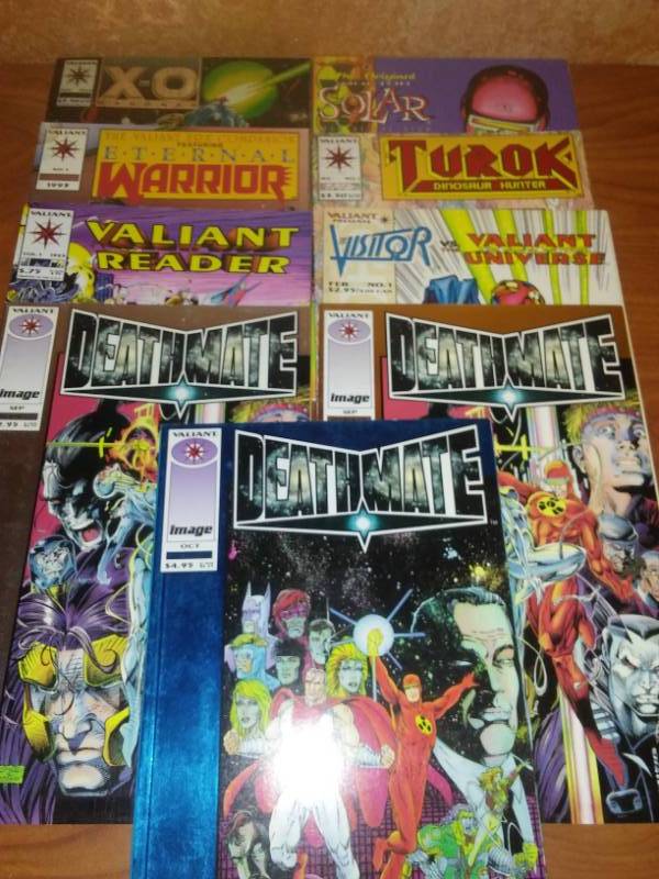 9 Valiant comics, Deathmate and No. 1 issues
