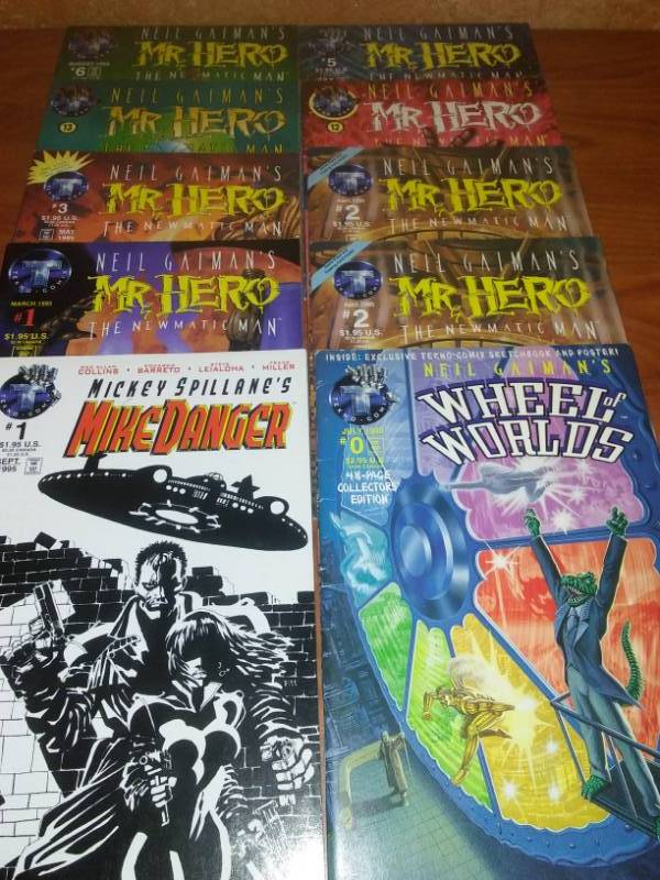 10 Tekno Comics, Neil Gaimons Mr. Hero, World of Wheels, Mike Danger