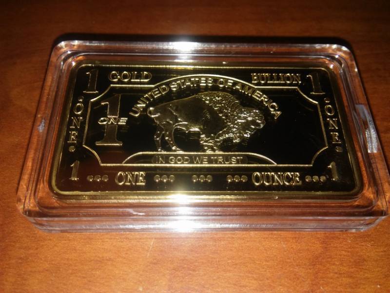 NDSU Bison One Troy Ounce Gold Bullion - 100 Mills .999 fine gold, gold plated