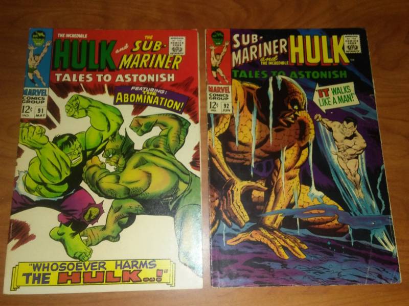 (2) Tales to Astonish Sub-mariner and HULK  91 excellent, 92 very good