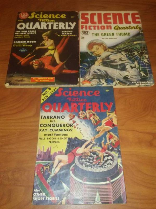 3 science Fiction Quarterlys,