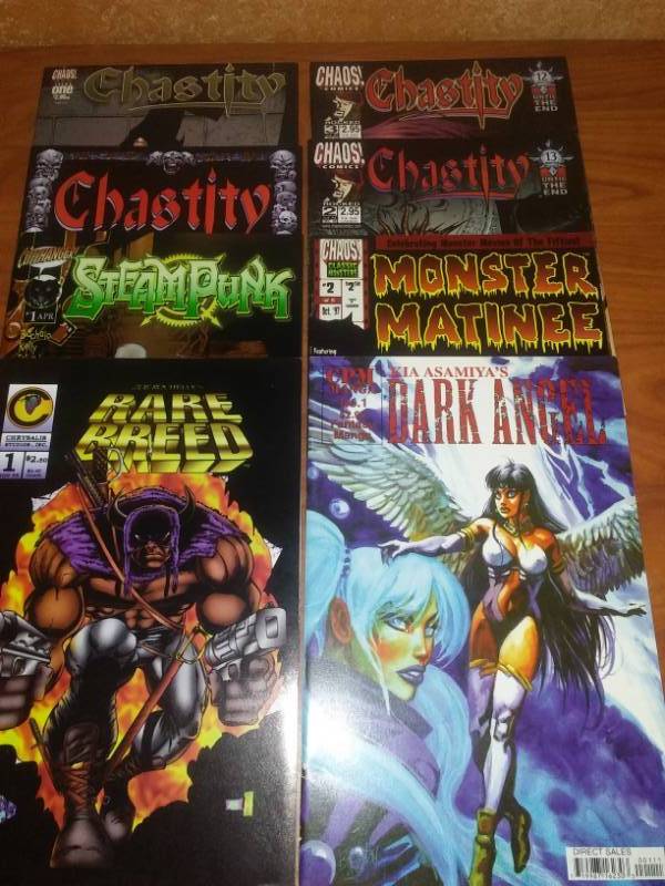 8 Comics, Chastity, Dark Angel, SteamPunk, Rare Breed, Monster Matinee