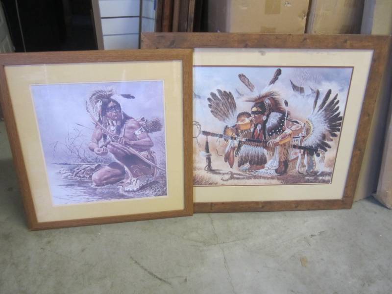 lot 7 image: Lot of 2 Native American Framed Pri...