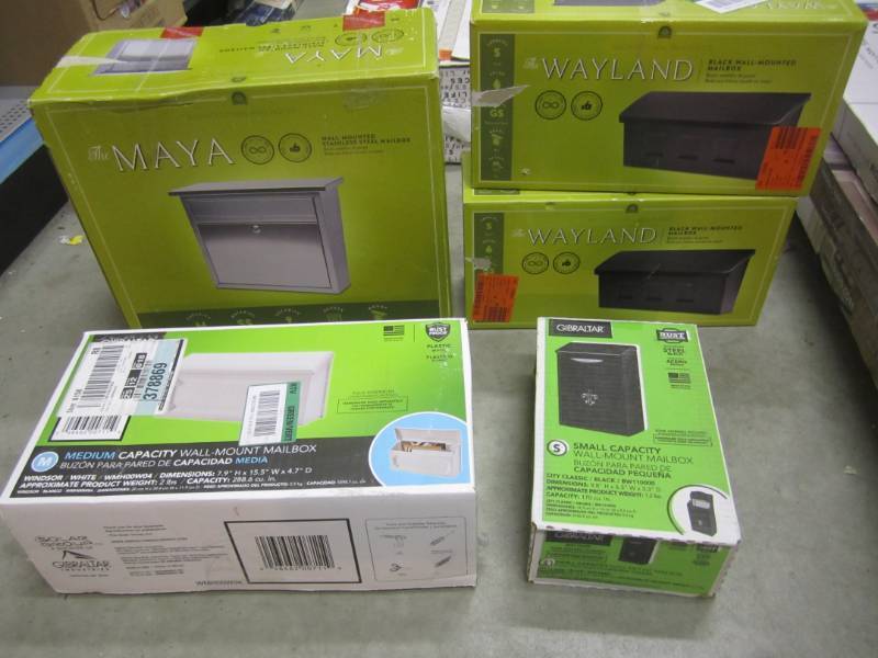 lot 165 image: Lot of 5 Misc Wall Mount Mailboxes ...