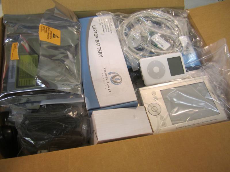 lot 181 image: Box Full of Misc Electronics See Ph...