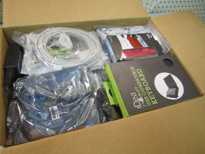 lot 182 image: Box Full of Misc Electronics See Ph...
