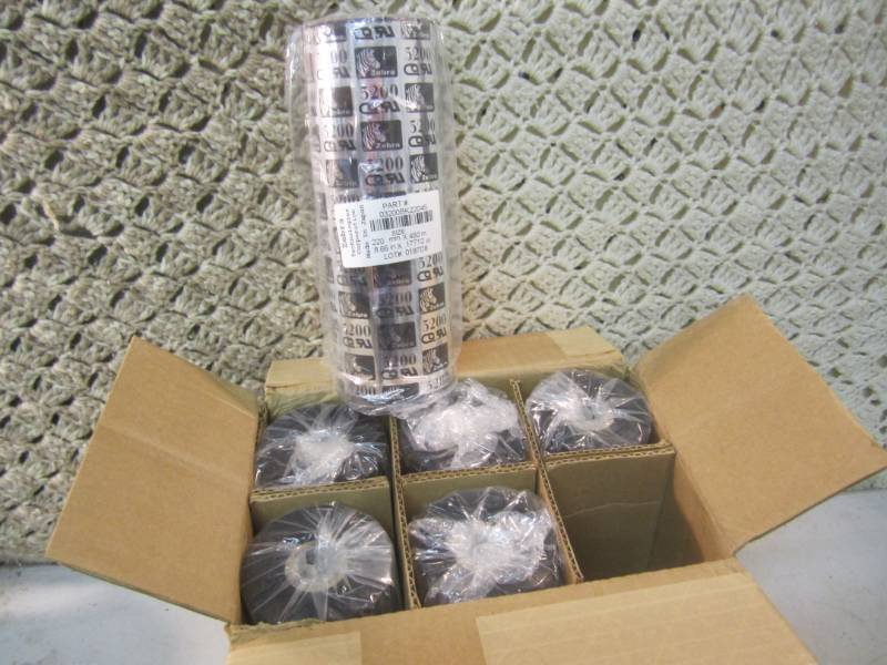 lot 186 image: Case of 6 Rolls of Zebra 3200 Perfo...