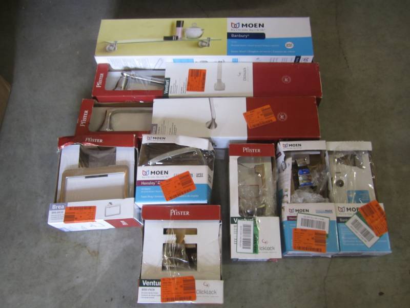 lot 193 image: Lot of Misc Bathroom Hardware Open...