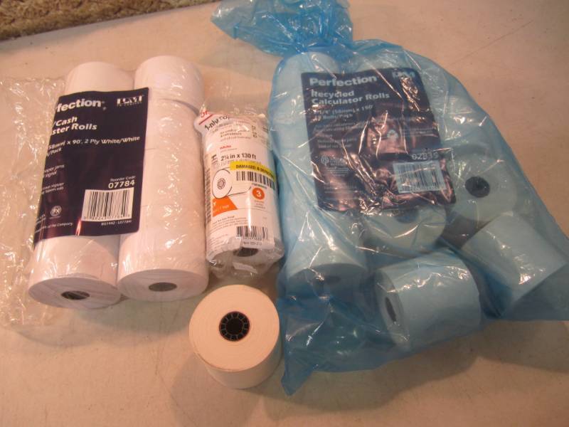 lot 195 image: Lot of 22 Rolls of Cash Register an...