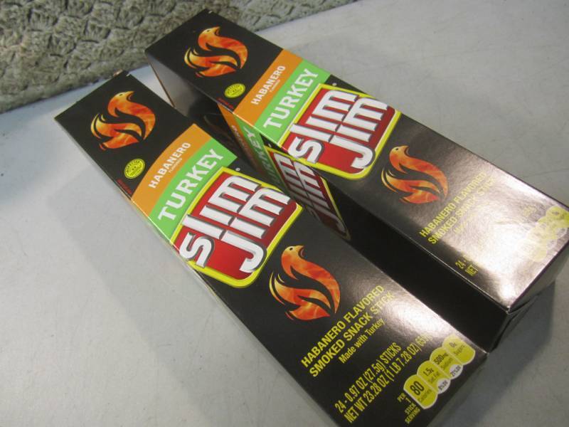 lot 201 image: 2 Box of 24 each Slim Jim Snack Sti...