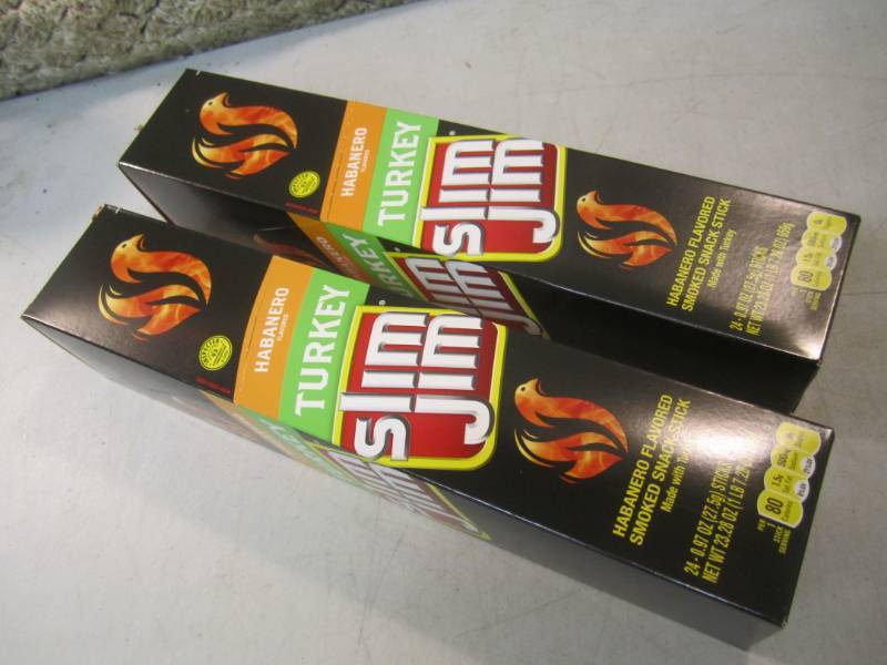 lot 203 image: 2 Box of 24 each Slim Jim Snack Sti...