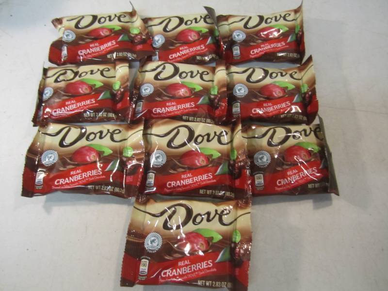 lot 258 image: 10 Bags of Dove Real Cranberries Di...