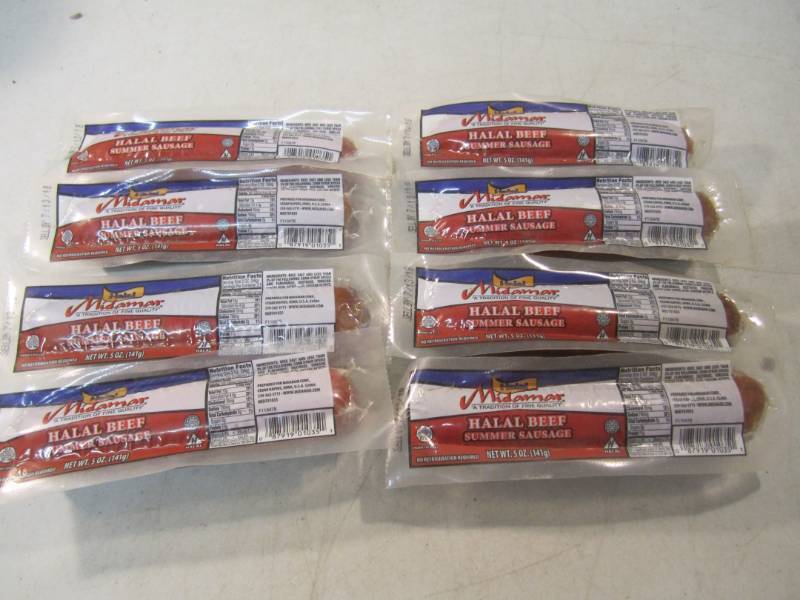 lot 260 image: 8 Halal Beef Summer Sausage Best by...