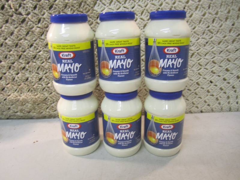 lot 282 image: 6 Jars of Kraft Real Mayo Best by M...
