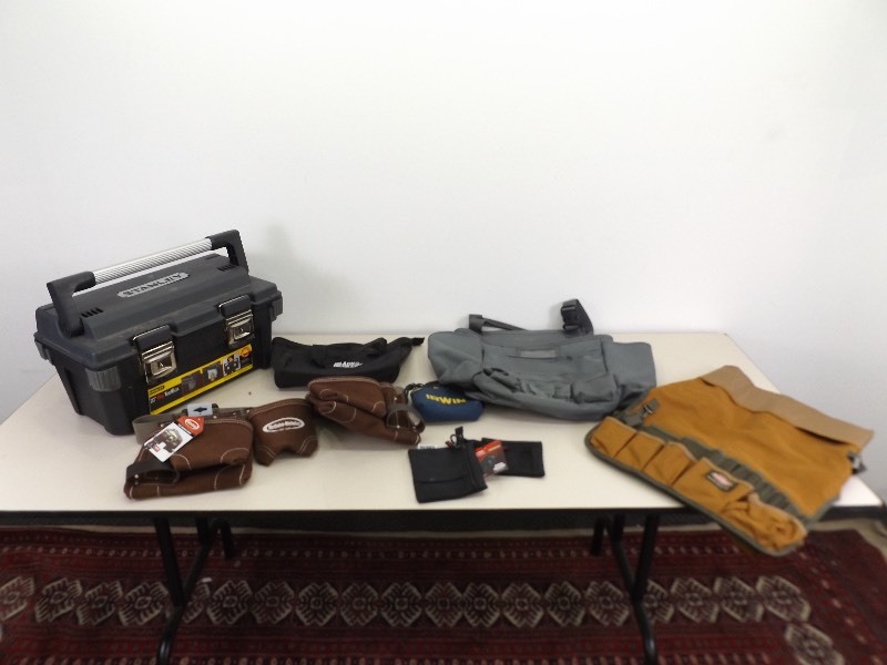 lot 40 image: Lot of Tool Boxes, Pouches, etc.