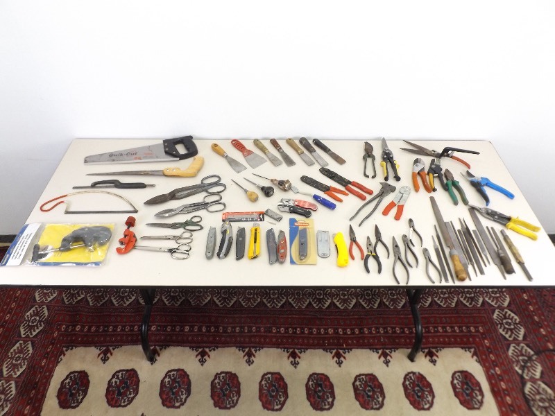 lot 44 image: Large Lot of Hand Tool Cutters, Saws, Files, etc.