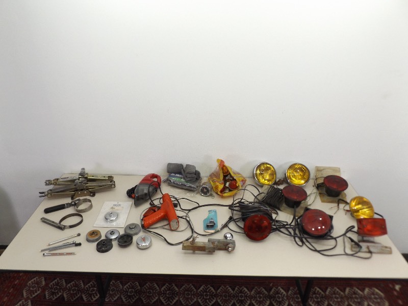 lot 70 image: Large Lot of Misc. Automotive Trailer Lights, Oil Filter Wrenches, etc.