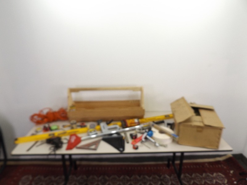 lot 71 image: Lot of Misc. Tools, Nails, Tool Box, etc.