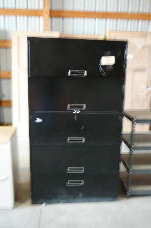 lot 605 image: File Cabinets- 5 drawer, wide style