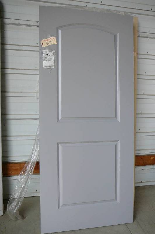 lot 625 image: Prefinished Interior Door- 2 panel  Grey  2.0 x 6.8  NOT cut for hinges