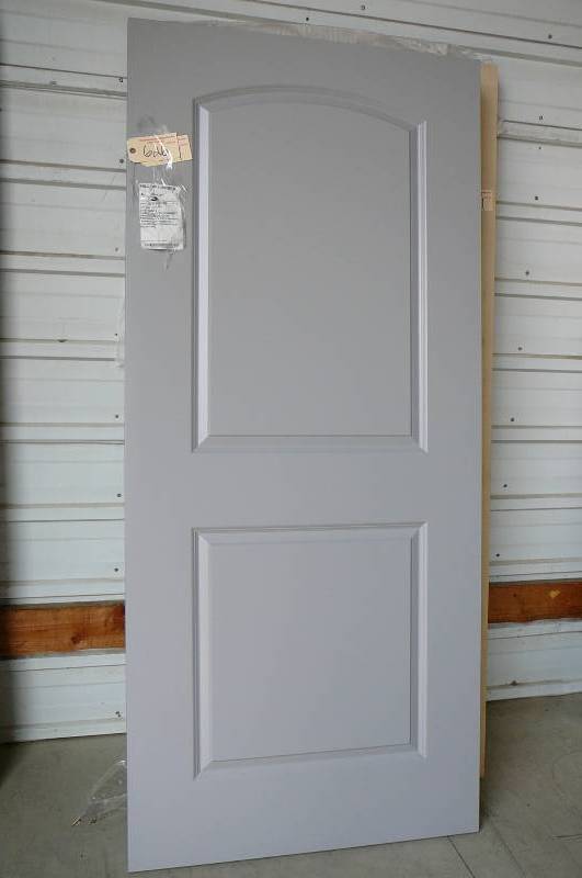 lot 626 image: Prefinished Interior Door- 2 panel  Grey 3.0 x 6.8  NOT cut for hinges